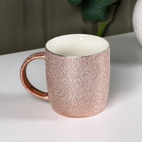 Кружка Доляна &laquo;Фольга&raquo;, 350 мл, керамика, цвет розовый