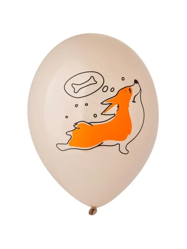 Воздушный шар латексный 14" &laquo;С днём рождения. Корги&raquo;, 50 шт.