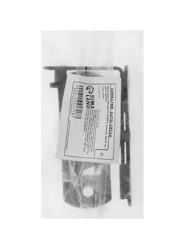 Шпингалет накладной ТУНДРА, угловой, 60&times;43 мм, черный