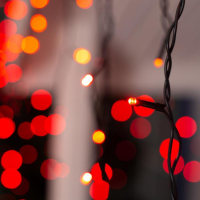 Гирлянда &laquo;Бахрома&raquo; 3 &times; 0.6 м, IP44, УМС, тёмная нить, 160 LED, свечение красное, 220 В