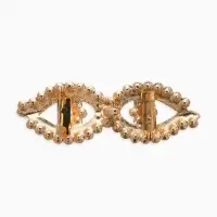 Зажим для кардигана "Ажур", глазки, цвет белый в золоте