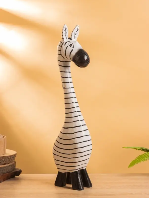 Сувенир "Зебра" дерево 13х7х50 см, цв. чёрно-белый