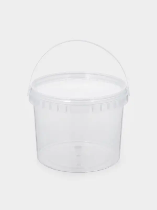 Ведро с крышкой,3 л, d= 19 см, прозрачное, 60 шт/уп.