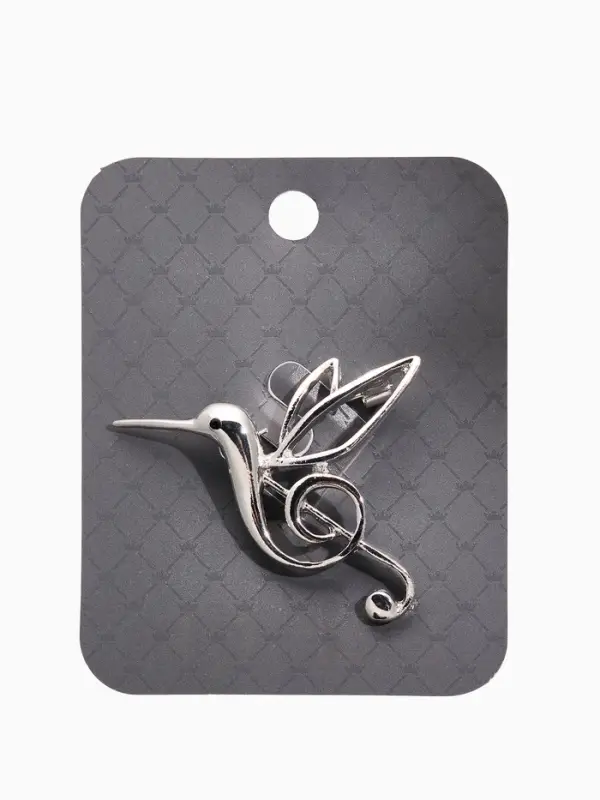 Брошь &laquo;Калибри. Скрипичный ключ&raquo;, цвет серебро