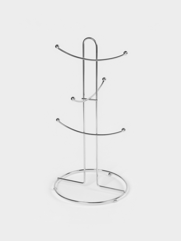 Сушилка для кружек 6 крючков 17х17х36 см, цвет хром