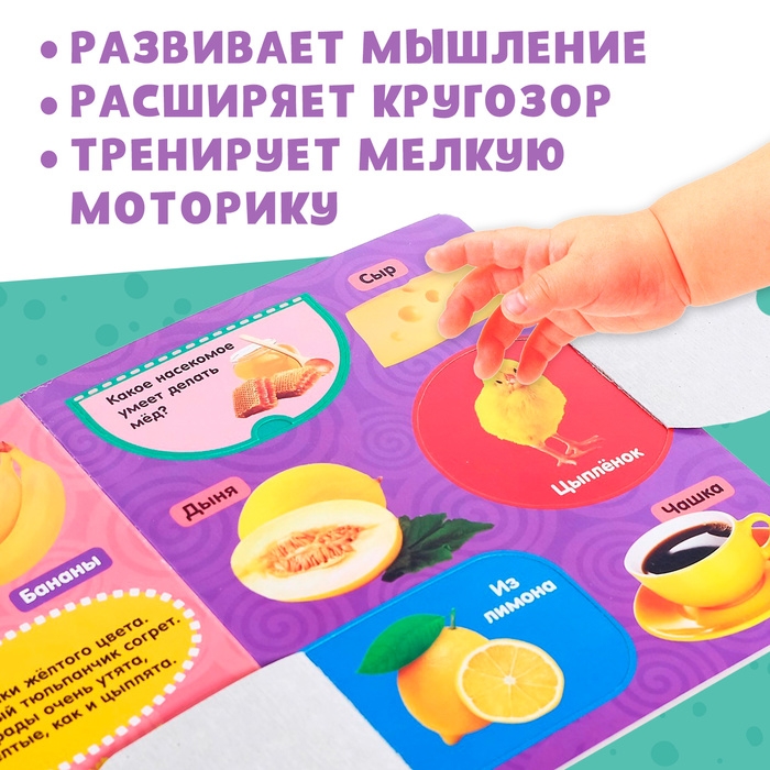 Книжка картонная с окошками &laquo;Цвета&raquo;, 10 стр.