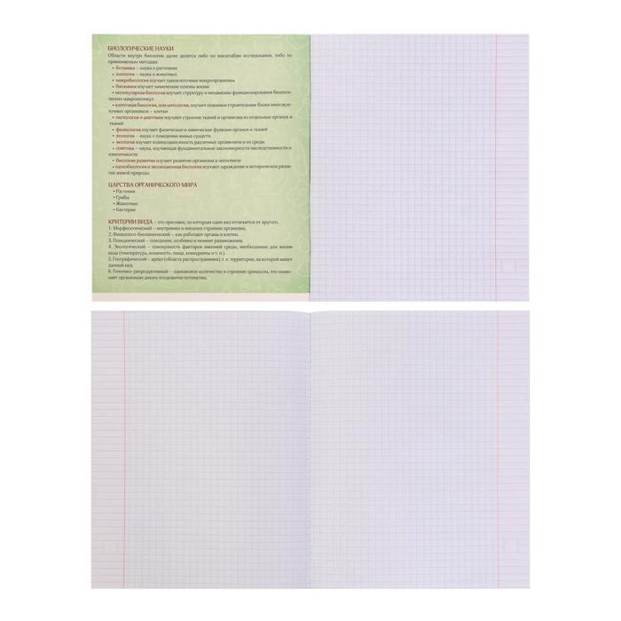 Тетрадь предметная Calligrata "СуперНеон", 48 листов в клетку Биология, со справочным материалом, обложка мелованный картон, блок офсет
