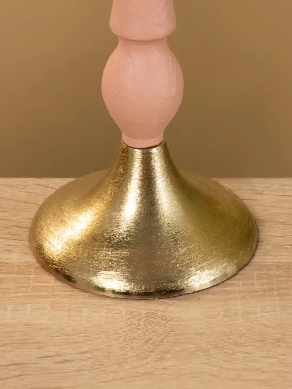 Подсвечник на 1 свечу "Пудровый" 10,5х10,5х25 см