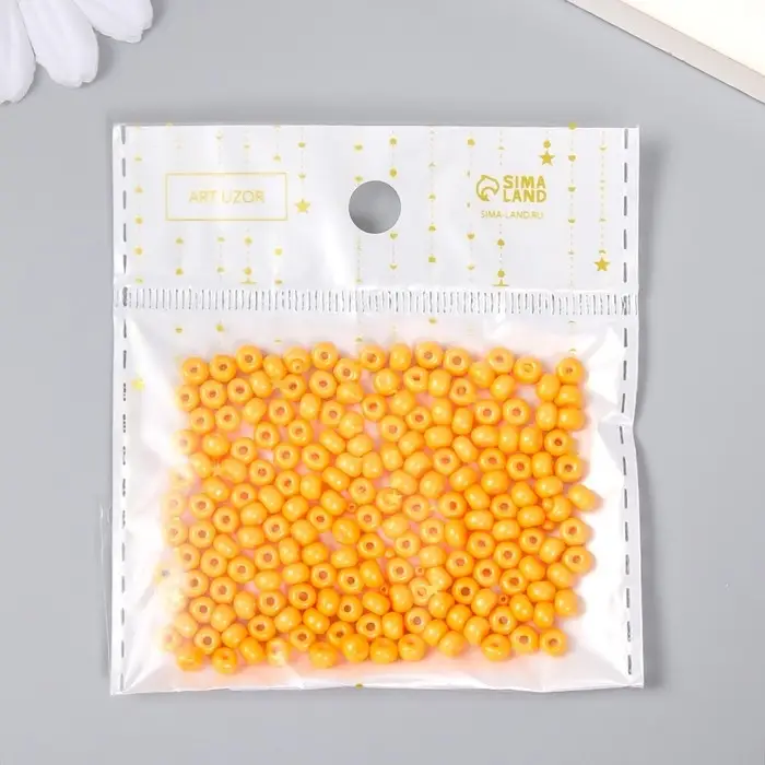 Бисер стекло 6/0 "Морковный" 15 гр