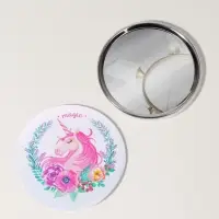 Зеркало карманное &laquo;Единороги&raquo;, d=7.5 см, разноцветное