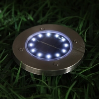 Садовый светильник на солнечной батарее, 11.5 &times; 13 &times; 11.5 см, 12 LED, свечение белое