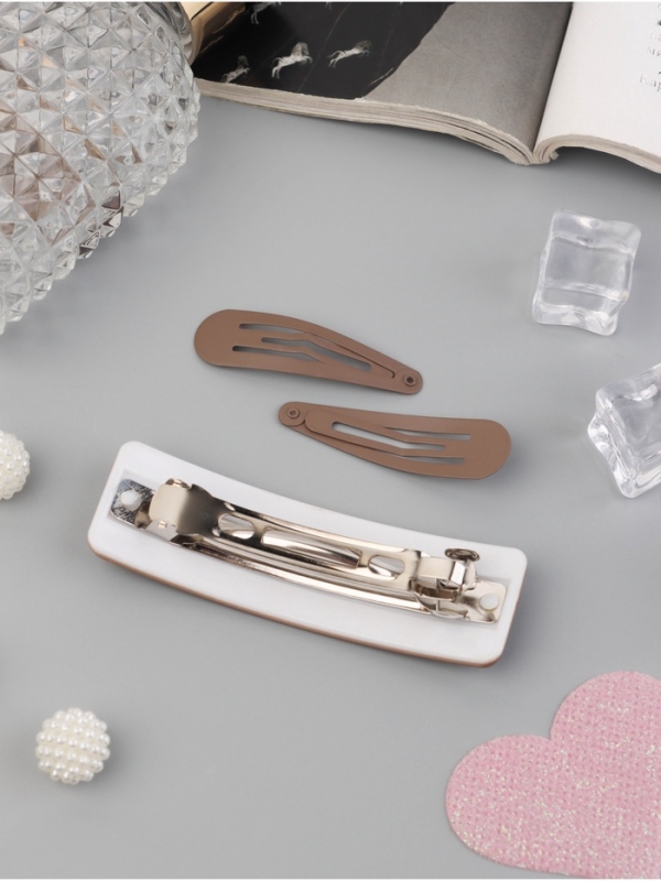 Набор для волос "Элери" (4 резинки 6,5см, автомат 8см, 2 невидимки 4,5см) коричневый