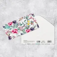 Конверт для денег &laquo;Тропические цветы&raquo;, 16,5 &times; 8 см