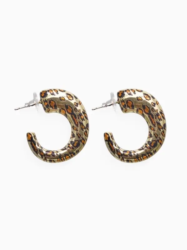 Серьги пластик &laquo;Леопард&raquo;, цвет золото