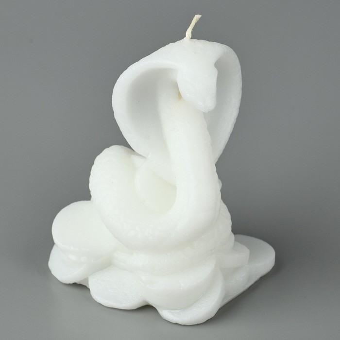 Новый год 2025! Свеча интерьерная &laquo;Новогодняя коллекция: Змея на монетках&raquo;, белая, 78 х 61 х 52