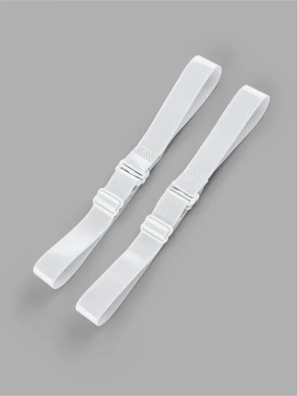 Лямки для бюстгальтера, текстильные, 1.5 см, 37 см, пара, белые