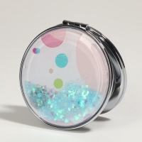 Зеркало складное &laquo;Круги&raquo;, d = 7,2 см, с увеличением, цвет МИКС