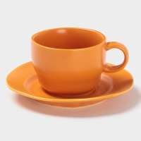 Чайная пара Magistro "Potter" 250мл 15,3х7 цвет оранжевый (блюдце, чашка)