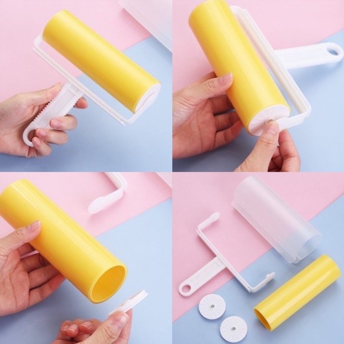 Ролик для чистки одежды в футляре, 18&times;17,5&times;6 см, пластик, силикон, цвет голубой