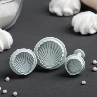 Набор плунжеров кондитерских Доляна &laquo;Морские ракушки&raquo;, 3 шт, d=2,8/3,6/4,5 см, h=5 см
