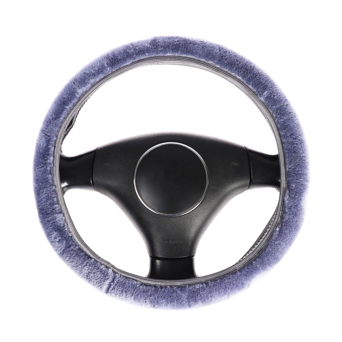 Оплетка на руль TORSO, меховая, мультиразмерная, светло-серый