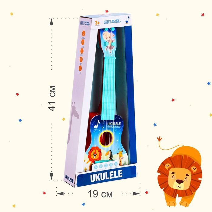 Игрушка музыкальная укулеле &laquo;Зоопарк&raquo;, цвета МИКС