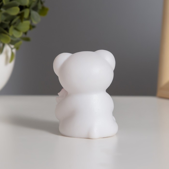 Ночник "Мишка с розой" 2Вт LED LR44 белый 4х5,5х7см