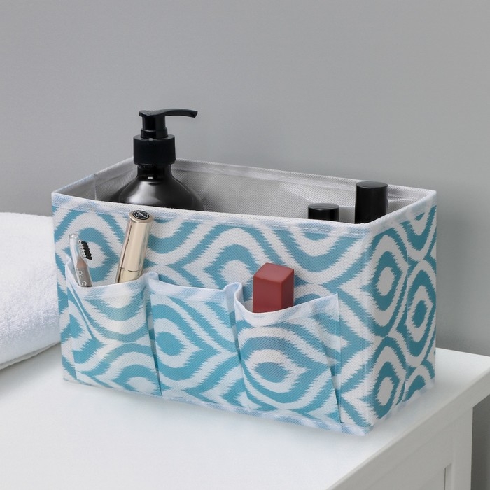 Органайзер для мелочей Доляна &laquo;Лагуна&raquo;, 3 кармана, 25&times;12&times;15 см, цвет бирюзовый