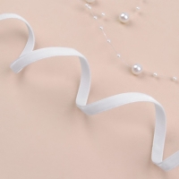 Лента бархатная, 6 мм, 18 &plusmn; 1 м, цвет белый №01