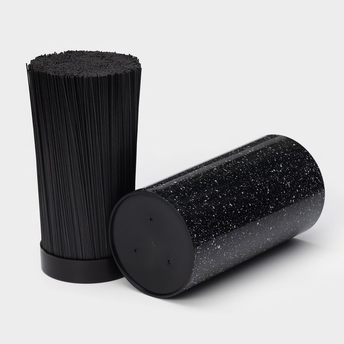 Подставка под ножи с наполнителем &laquo;Чёрный гранит&raquo;, 22&times;11 см, цвет чёрный