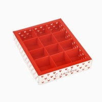 Коробка под 12 конфет с ячейками &laquo;С любовью&raquo;, 14.5 х 18.5 х 3 см