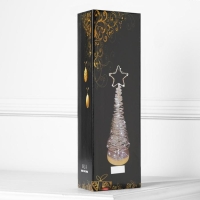 Светодиодная фигура &laquo;Ёлка плетёная&raquo; 10 &times; 38 &times; 10 см, металл, батарейки АААх3 (не в комплекте), свечение белое