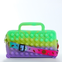 Сумка детская на молнии &laquo;Выбражулька&raquo;, цвет зелёный/жёлтый/сиреневый