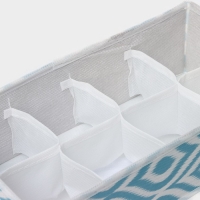 Органайзер для хранения белья Доляна &laquo;Лагуна&raquo;, 8 ячеек, 28&times;14&times;10 см, цвет бирюзовый