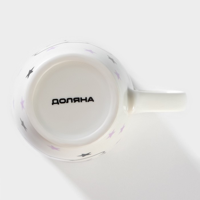 Кружка фарфоровая Доляна &laquo;Принцесса&raquo;, 350 мл, цвет белый
