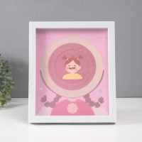 Фоторамка пластик 9х9 см "Молочные зубики" розовая 2х23х27 см