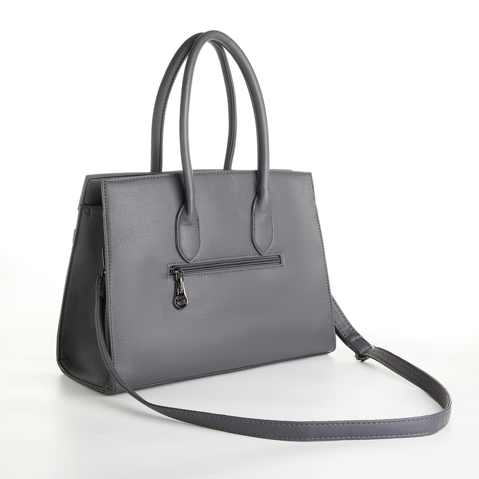 Сумка женская тоут, на молнии, цвет серый