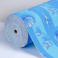 Коврик для ванной комнаты &laquo;Прибой&raquo;, ширина 80 см, рулон 15 м, цвет голубой