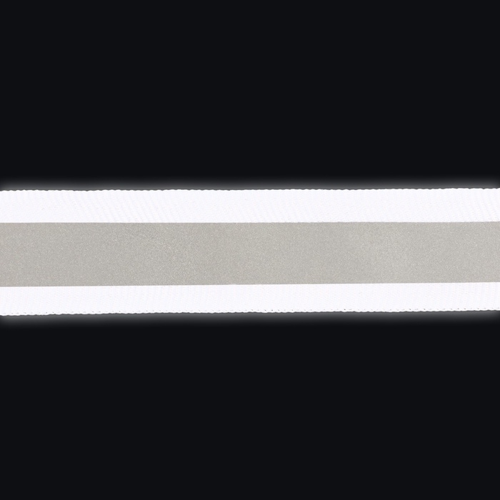 Светоотражающая лента-стропа, 20 мм, 5 &plusmn; 1 м, цвет белый
