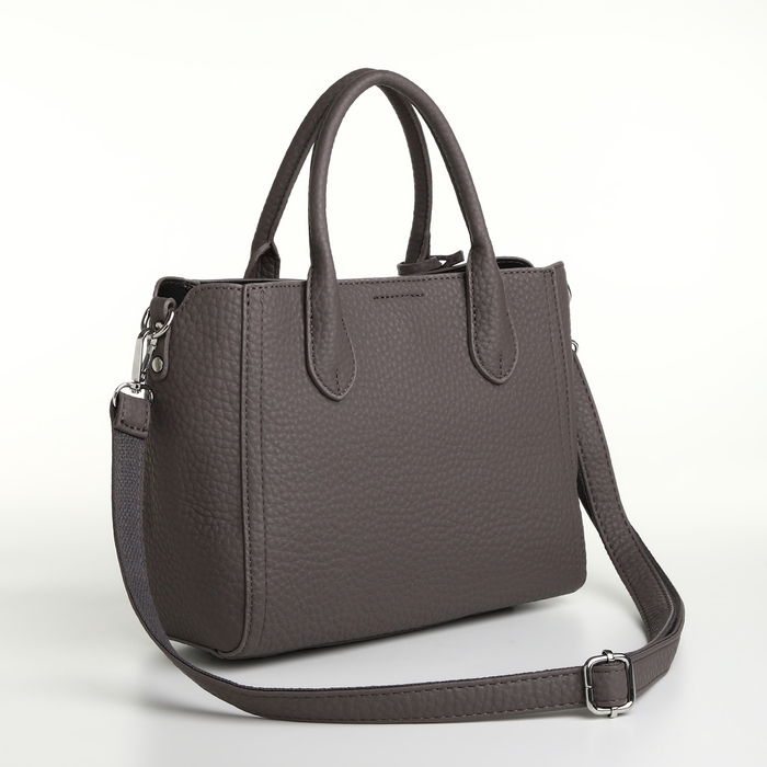 Сумка женская на молнии, TEXTURA, маленький размер, цвет серый