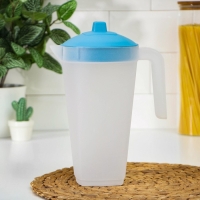 Кувшин с крышкой, 2 л, 20&times;12&times;26 см, цвет голубой