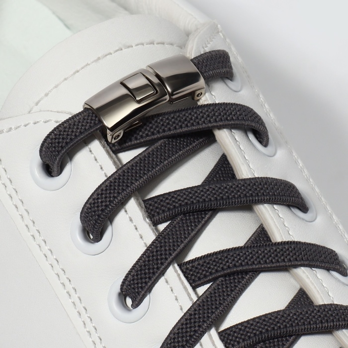 Фиксатор для шнурков, пара, размер 2,6 &times; 1 &times; 0,8 см, цвет серебристый