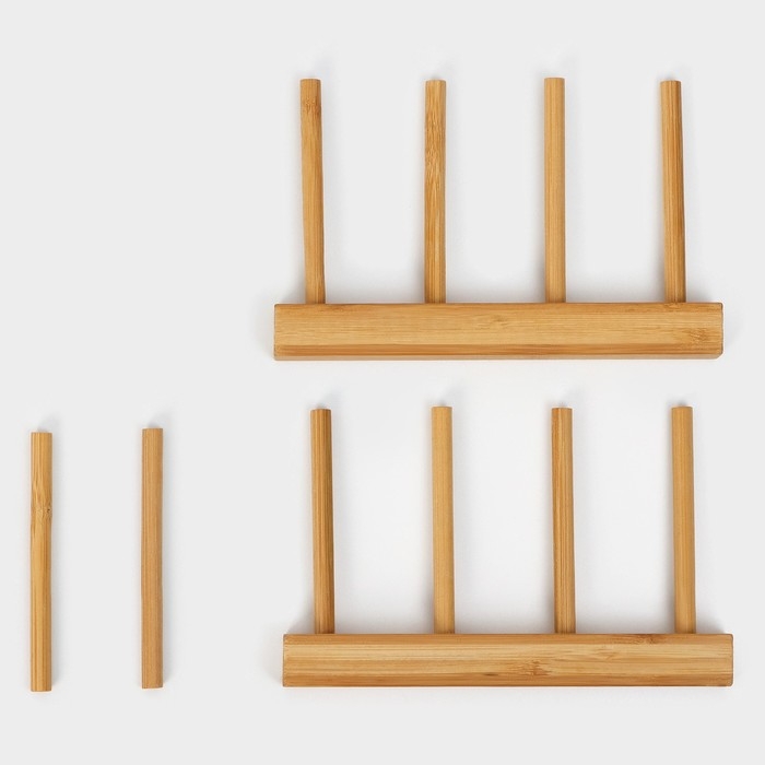 Подставка для разделочных досок и крышек Доляна, 17&times;10,5 см, 3 места, бамбук