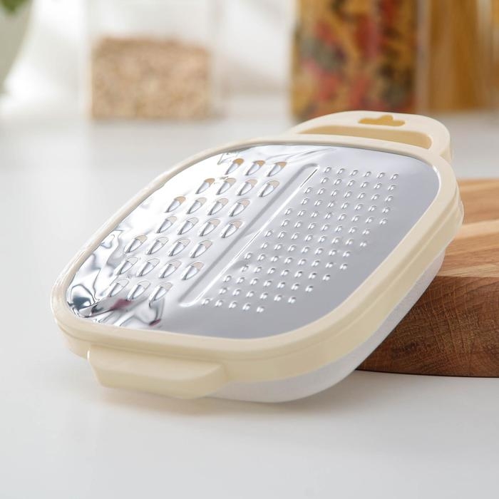 Тёрка с контейнером Доляна &laquo;Универсал&raquo;, 2 в 1, 19&times;14,5&times;3,5 см, цвет МИКС