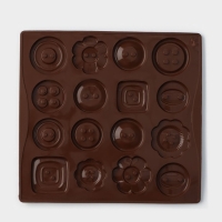 Форма для кондитерских украшений Доляна &laquo;Пуговки&raquo;, силикон, 17,4&times;16,5&times;0,4 см, 16 ячеек (d=3 см), цвет МИКС