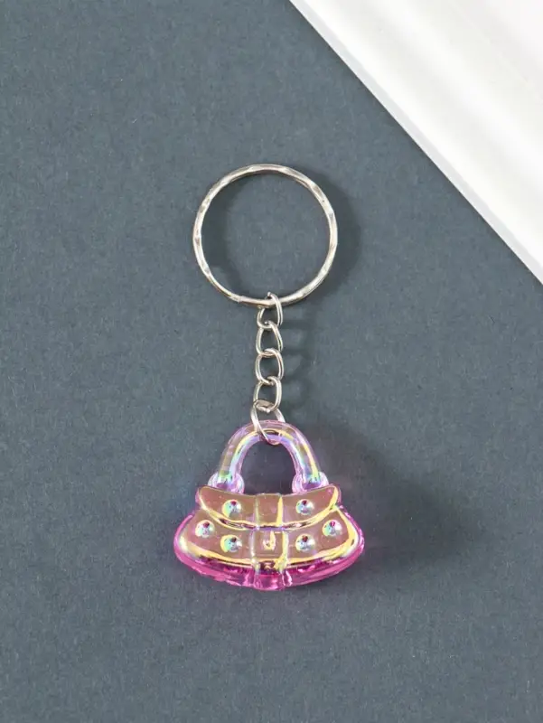 Брелок пластик "Сумочка" блёстки МИКС 2,7х3х1,3 см