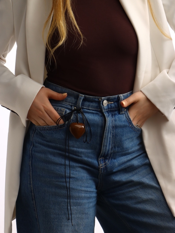 Портупея с кулоном &laquo;Сердечко&raquo;, трансформер, коричневая, 150 см