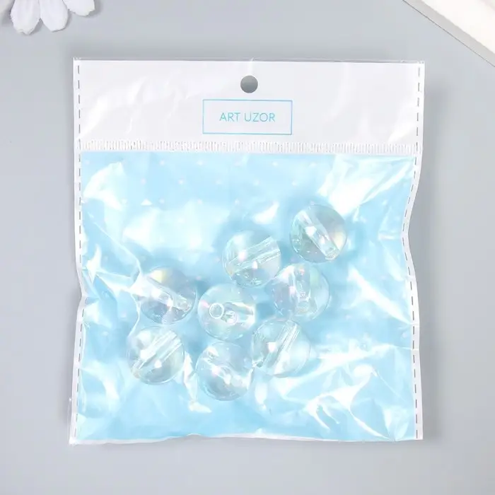 Бусина пластик для творчества "Перламутр прозрачный" 2х2х2 см