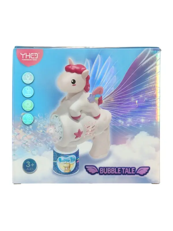 Генератор мыльных пузырей "Единорожка", световые эффекты, работает от батареек