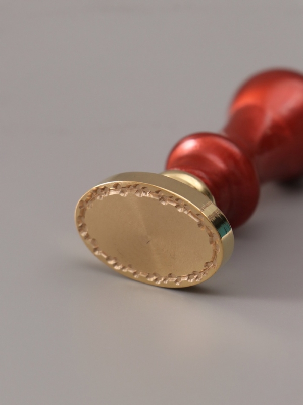 Печать для сургуча с пластиковой ручкой "Рамка овальная веточка" 6,3х3х2 см